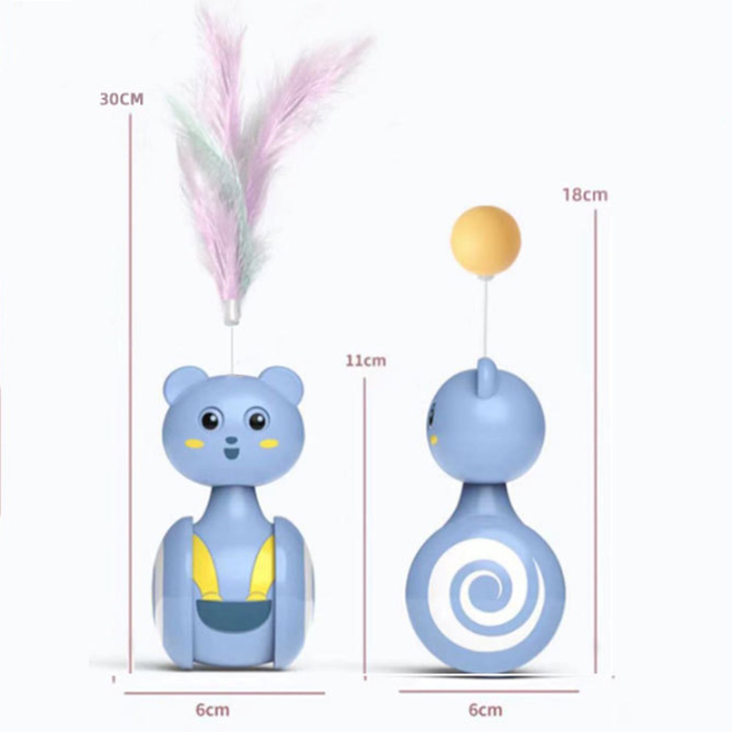 Interactive Pet Bumbler Funny Feather Toy