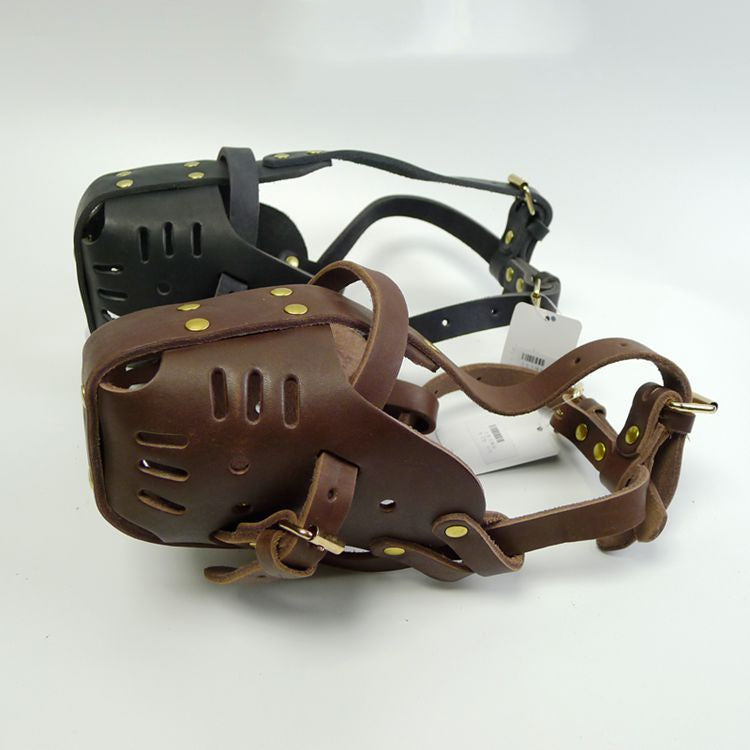 Pet Dog Cowhide Mouth Muzzle