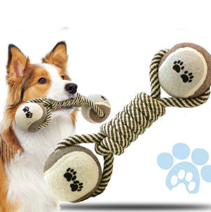 Pet Dumbbell Rope Tennis Teeth Cleaning Toy