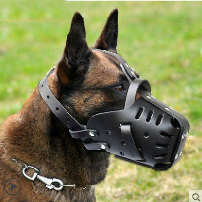 Pet Dog Cowhide Mouth Muzzle