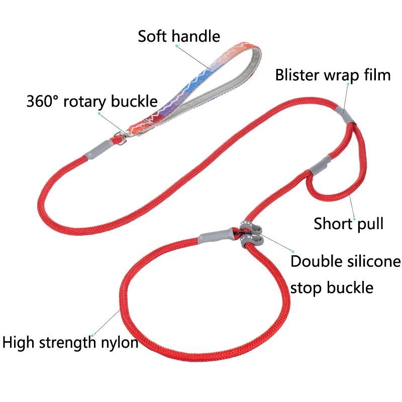 Double Handle Nylon Dog Training Leash