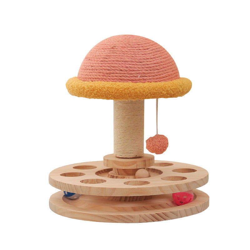 Solid Wood Turntable Sisal Grinding Cat Toy